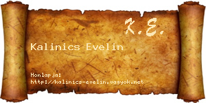 Kalinics Evelin névjegykártya